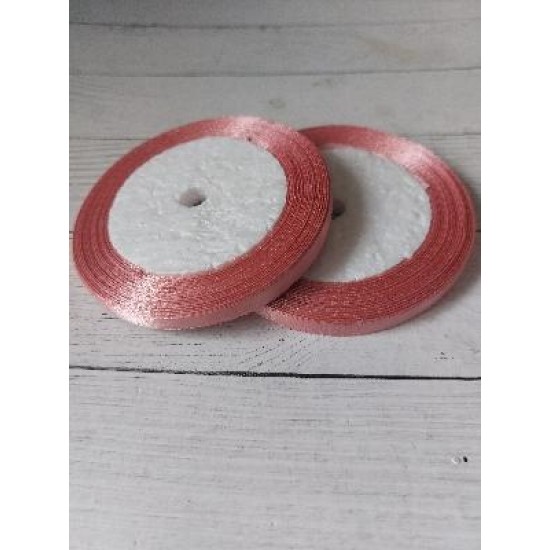 Лента атласная однотонная 0,6 см*25 ярдов цв. пенка 75, цена за катушку